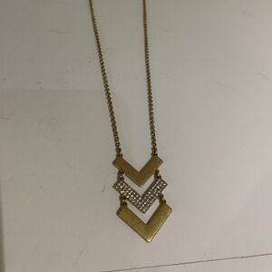 JCrew Chevron Cascading Necklace in Gold with Rhinestone Detail